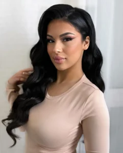 11. deep side parted waves in jet black wavy hairstyles