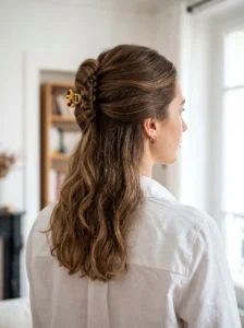 french twist half up claw clip
