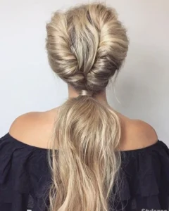 french twist ponytails