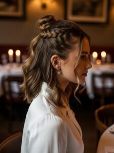 15 Dreamy Boho Braids for Festival Season half up braided top knot