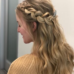 half up half down braids wedding hair