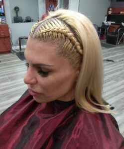 image of front braid for short hair in a front braid hairstyle