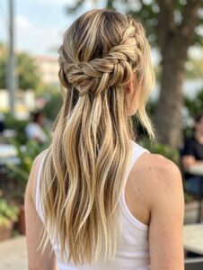 messy fishtail crown