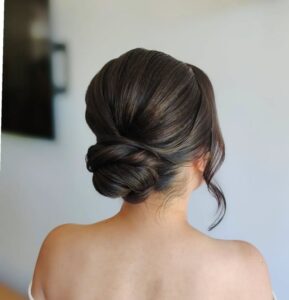 textured low chignon
