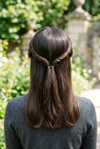 twisted side sections half updo