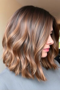 Wavy Hair Styles You'll Want to Try warm chestnut long bob waves