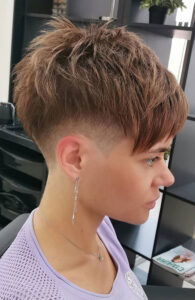 choppy textured pixie cut fade undercut