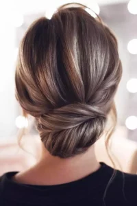 easy updos for long hair low twisted bun