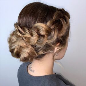 french braided bun chignon