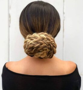 gorgeous braided low bun