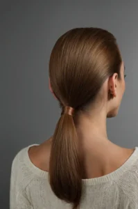 Baby Shower Hairstyles: Cute and Comfortable Ideas hair wrapped base ponytail 3 692x1044