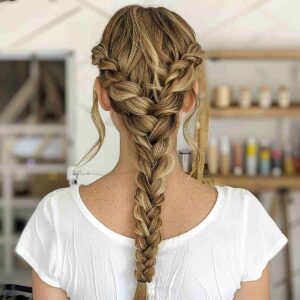 long blonde 4 braid french braid hairstyle