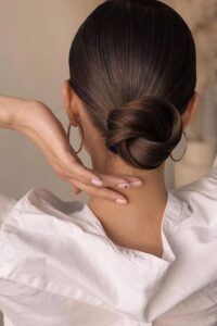 low bun hairstyle