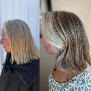 modern textured salt and pepper lob with soft waves