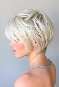short stylish side swept pixie
