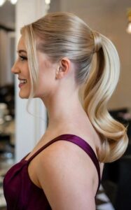 sleek high ponytail updo