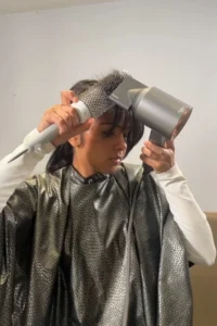 Curtain Bangs: How to Style and Grow Them Out styling+bangs+after+cutting+at+home min