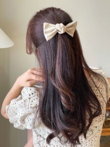 half up scarf bow