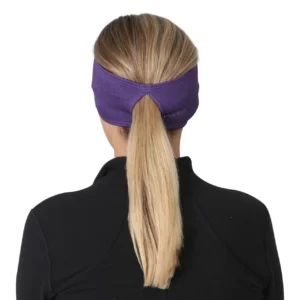headband under a ponytail