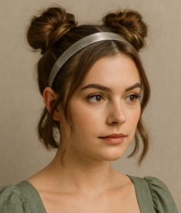 Headband Hairstyles: 15 Chic Ways to Wear One headband with space buns