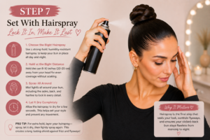 step 7 set with hairspray