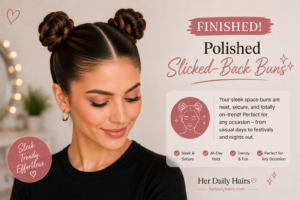 finished, polished slicked back bun
