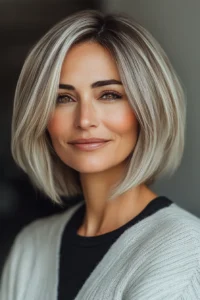 blunt bob just below the chin