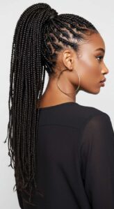 box braid ponytail