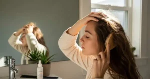 brush gently, and less often on wet hair