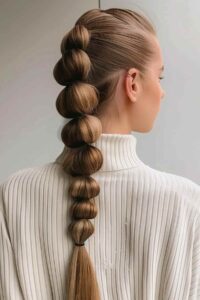 bubble braid ponytail