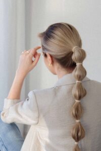 bubble ponytail for fine hair