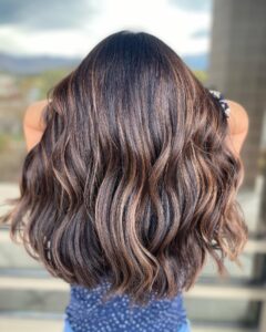 buttery highlights on brunette