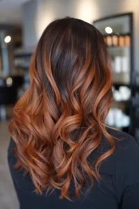 copper kissed brunette