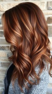 copper with face framing highlights