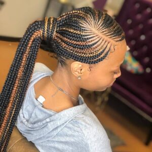 feed in braid ponytail