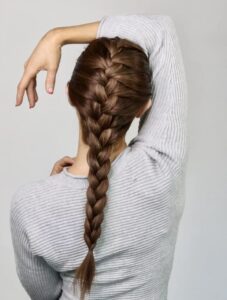 french braided ponytail