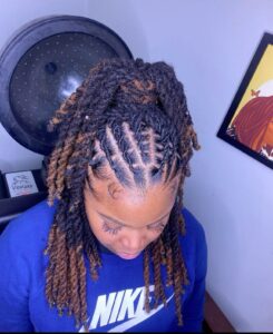 half up loc style