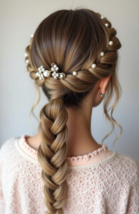 halo braid ponytail