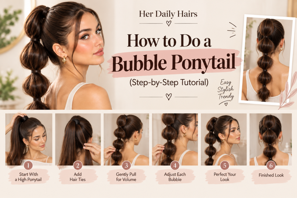how to do a bubble ponytail (step by step tutorial)