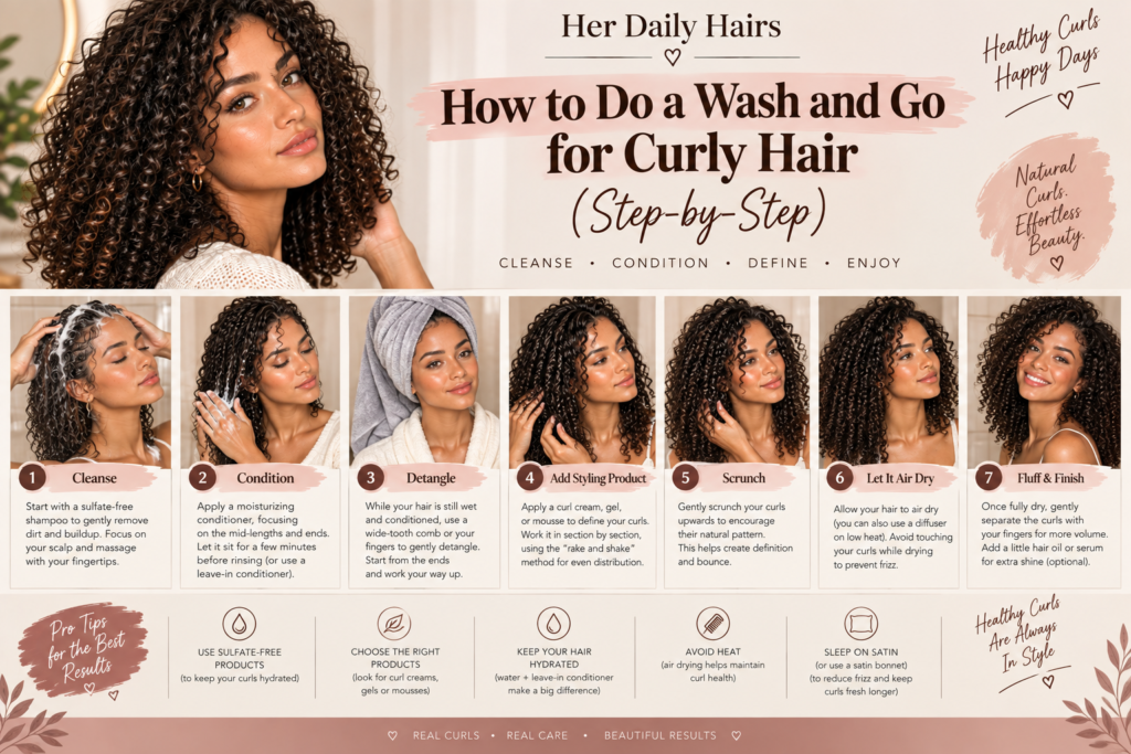 how to do a wash and go for curly hair (step by step)