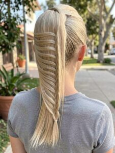 ladder braid ponytail