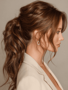 layered ponytail with face framing pieces
