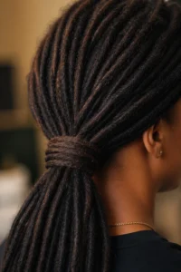 loc ponytail with wrapped base