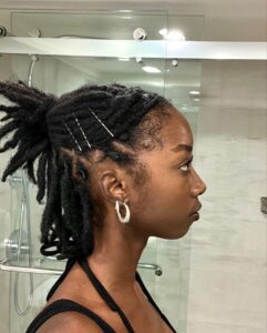 loc updo with bobby pins