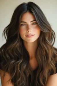 long, center parted waves
