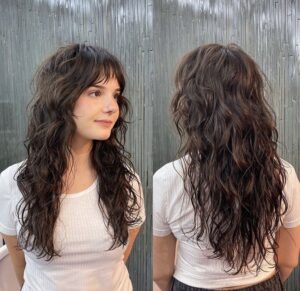 long wolf cut with voluminous waves