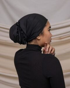 protective buns and updos with a satin scarf