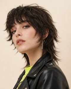 short wolf cut with textured spikes
