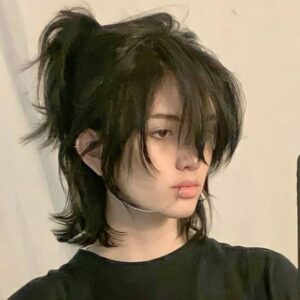 short wolf cut with an undercut