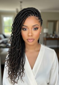 side swept long locs